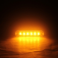 6 LED ЛЕД Жълта Аварийна Лампа Блиц Светлина Мигаща За Пътна Помощ Платформа и др. 10W с 8 режима 8х3 cm. 12-24V