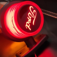 Комплект от 2 броя LED ЛЕД страничен габарит рогче 12 -24V оранжево - червено “old school” Неон Ефект с лого FD