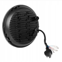 Комплект от 2бр. универсален 7 инча 18см ЛЕД LED фар халоген 12V-24V къси/дълги с DRL дневни светлини мигач бяло-жълто и череп с RGB подсветка с 6 различни цвята за АТВ джип мотоциклет камион трактор и др.