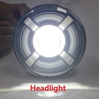 Комплект от 2бр. универсален 7 инча 18см ЛЕД LED фар лампа халоген 12V-24V къси/дълги с DRL дневни светлини мигач бяло-жълто 4800lm за АТВ джип мотоциклет камион трактор и др.