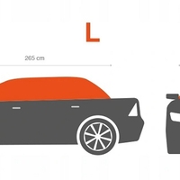 Водоустойчиво покривало полукалъф за автомобил размер L 265 cm x 125 cm сив CarPassion