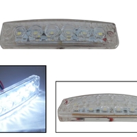 Светодиоден Маркер, габарит, токос, светлина със 6 LED ЛЕД за камион, бус, ван, ремарке, каравана, платформа 24V бели
