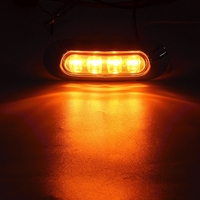 Оранжев/Жълт LED Габарит, Маркер, 4 диода, Хромирана рамка - 12V
