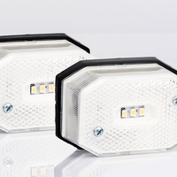 2 Броя LED Лед Габарит с Рефлектор, Бяла Светлина, Маркер, Токос, 12V - 24V, E-Mark E9, За Каравана, Кемпер и др.