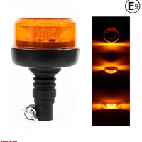 LED Лед Диодна Аварийна Сигнална Лампа Маяк Буркан 12/24V , Блиц, Slim, E-Mark, 12 SMD