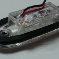 LED Светодиоден Габарит, Маркер, Токос, С Гума, Червен Цвят, Овален, Е-Mark, 24V, 7,5 см