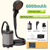 Преносим акумулаторен душ с LED дисплей - 6000mAh IPX7 водоустойчивост и 4 режима на струята