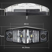1 брой Бял LED Маркер, габарит, токос, 12 диода - 24V - за камион, ремарке, каравана, платформа