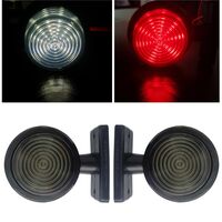 Комплект от 2 броя 12-24V ЛЕД LED Диодни Странични Маркери Рогчета Светлини Опушено Стъкло За Камион Ремарке Каравана Кемпер АТВ бяло - червено