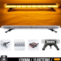 Мощна аварийна сигнална лампа 120см 88 LED ЛЕД блиц маяк буркан лед бар 12-24V със 15 режима на работа жълта за пътна помощ платформа снегорин багер бус ван и др.