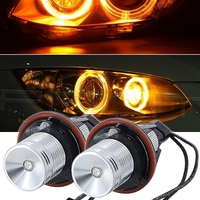 Комплект от 2 броя LED крушки Angel Eyes ангелски очи 12V-24V цвят жълт за BMW с Canbus без грешки