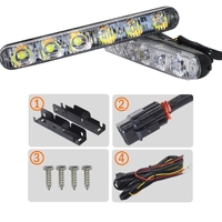 Комплект Предни Мощни 9 Led Лед Диодни Дневни Светлини С Мигач - Функция Динамичен Бягащ Мигач - 12V 36W