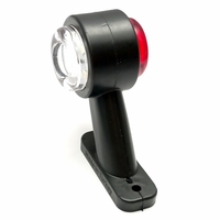 Комплект от 2 броя 12- 24V LED ЛЕД къси мини странични габаритни светлини тип рогче въртящи се с ротация за камион ремарке платформа каравана и др. бяло-червен 80 X 60 mm