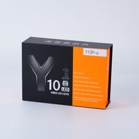 Комплект от 2 броя LED крушки с лупа, Y10 H7, 200%, 50W 6400LM, 6000K, 360° Canbus без грешки – 12V