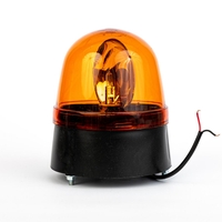 Въртяща Сигнална Аварийна Оранжева Лампа Маяк с Крушка 24V Ø 146mm