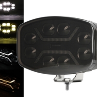 LED Халоген Фар DRL бяла/жълта светлина - Опушен - 12-24V за джип, камион, агротехника и др.