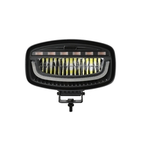 Универсален LED диоден халоген с DRL дневни светлини бяло/жълто и аварийна сигнална блиц оранжева светлина 12-24V 3500 лумена