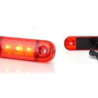 LED Светодиоден Габарит, Маркер, Токос, Червен, Е-Mark, 3 LED, 12V-24V, 8,4 см