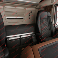 Комплект 1+1 тапицерия от еко кожа за DAF XF 106 2015-2021 - черно