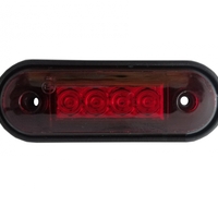 LED Маркер, Диоден Габарит, Токос, Червен, 12V-24V, Светлина За Камион, Бус, Ван, Ремарке, Каравана, Извит Гръб за Директен Монтаж на Ролбар, Булбар