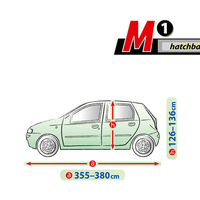 Висококачествено Покривало Kegel серия Mobile Garage размер M1 за хечбек 355-380см x 126-136см, сиво