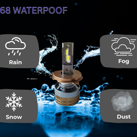 Комплект Smart LED крушки H4 – къси / дълги светлини, Два цвята, CSP Dual Color 3500K – 6500K, Bluetooth приложение, CANBUS, 70W, 12–24V