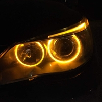 Комплект от 2 броя LED крушки Angel Eyes ангелски очи 12V-24V цвят жълт за BMW с Canbus без грешки