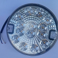1 брой LED Лед Диоден Стоп Бял задна скорост светлина , Кръгъл Ø14cm, 12V-24V, За Камион, Ремарке, Бус , Каравана, Кемпер