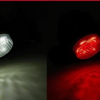 Комплект от 2 броя LED ЛЕД светодиодни габарити токоси рогче рогчета 24V с три светлини бяла-жълта-червена