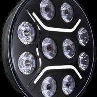 LED + DRL Диоден Халоген Фар Бял Оранжев Габарит Ø 230 мм 12V 24V за джип камион трактор багер земеделски машини и др.