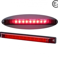 LED Лед Трети Стоп, Маркер, Габарит, 24см, 12V - 24V, 9 Диода,Червена Светлина, Е-Mark