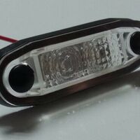 LED Светодиоден Габарит, Маркер, Токос, С Гума, Червен Цвят, Овален, Е-Mark, 12V, 7,5 см