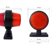 Комплект от 2 броя 12-24V висококачествени ЛЕД LED Диодни Странични Маркери, Рогчета, Светлини За Камион, Ремарке, Каравана, Кемпер АТВ и др., Неон Neon Ефект червено-оранжево