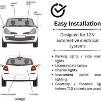 Комплект 2 бр. LED крушки T10 W5W, синя светлина, CANBUS, Silica LED, 12V - блистер
