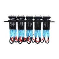 Панел за вграждане с 5 бутона ON-OFF универсални 12-24V за LED светлини бар фарове лебедки лампи за кола камион каравана джипове лодка и др.