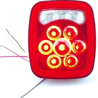 Комплект от 2 броя LED ЛЕД Диодни стопове стоп задна светлина 12V с Неон Neon ефект за камион бус ТИР ремарке каравана 166 x 142 mm