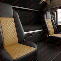 Комплект 1+1 тапицерия от еко кожа за MAN TGX 2015-2020 - бежово-черно