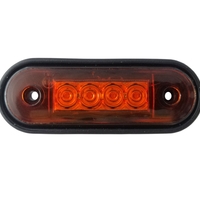 LED Маркер, Диоден Габарит, Токос, Оранжев, 12V-24V, Светлина За Камион, Бус, Ван, Ремарке, Каравана, Извит Гръб за Директен Монтаж на Ролбар, Булбар