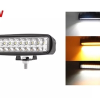 Универсален 54W Лед LED Халоген Фар Работна Лампа 12V - 24V с мигач бяло - оранжева светлина за автомобил офроуд бус ван камион
