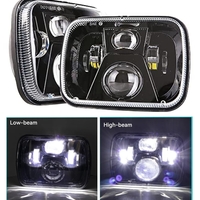 Комплект от 2бр. универсален 45W ЛЕД LED фар лампа халоген 12V-24V къси/дълги 20 x 14cm за АТВ джип мотоциклет камион трактор и др.