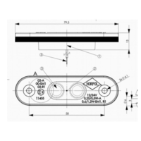 LED Светодиоден Габарит, Маркер, Токос, Бял, Овален, Е-Mark, 3 LED, 12V-24V, 8 см