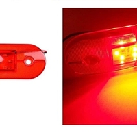 12V ЛЕД LED Червен дииоден маркер габарит токос със 9 светодиода за ремарке бус ван каравана платформа и др.