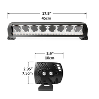 45 cm 12 - 24 V Висококачествен Led Bar Лед Бар Диоден Прожектор DRL с бяла габаритна светлина и оранжева аварийна блиц 80W 5500LM