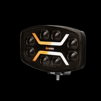 LED ЛЕД диоден фар халоген лампа 12V - 24V 48W бяло-жълто с черно стъкло за АТВ джип камион трактор земеделски и селскостопански машини и др. 245 x 139.4 x 90 mm E-mark E9