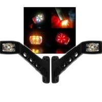 Комплект 2 броя ЛЕД LED странични гумени рогчета / маркери, габаритни светлини за камиони, тир, ремарке, каравана - 12V / 24V - бяло, oранжево, червено