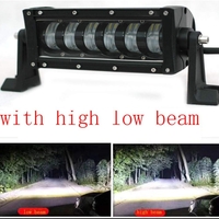 9D 27 СМ Led Bar Лед Бар Hi/Lo Къси Дълги Водоустойчив Удароустойчив 12V 24V 3840 LМ 48W С Лупи Off-Road Лед Бар За Джип ATV