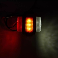 Комплект от 2 броя LED ЛЕД светодиодни габарити токоси рогче рогчета 24V с три светлини бяла-жълта-червена