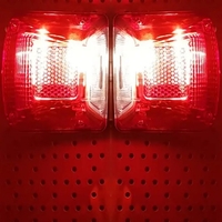 Комплект от 2 броя Плафон за регистрационен номер с крушка червен 12-24V за камион, ремарке, каравана, бус, трактор и др.