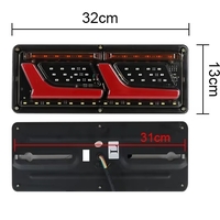 Комплект Ляв + Десен Диодни LED Лед Стопове 12V-24V с Динамичен Мигач Неон Neon Ефект 32x13cm За Бус Камион Тир Ремарке Караванa