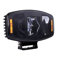 Универсален мощен LED ЛЕД 100W фар халоген лампа 12V - 24V с DRL/parking светлина бяло-жълто за АТВ джип камион трактор